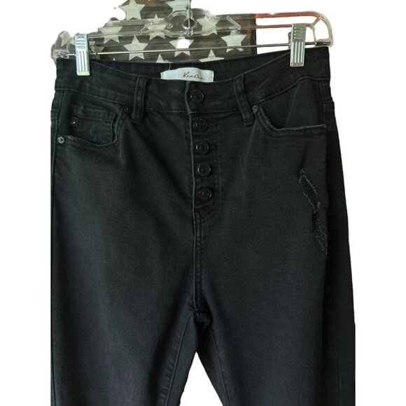 KanCan Women's Distressed Black Skinny Jeans Size 5/26 - Picture 7 of 10